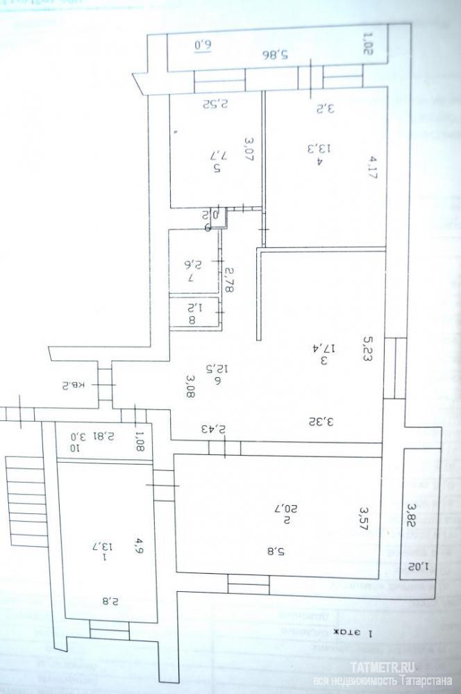 Казань г, Приволжский, улица Сафиуллина 56, м. Проспект Победы, 4 комн., общ. пл. 97 кв.м., жил.пл. 65 кв.м., комнаты... - 4