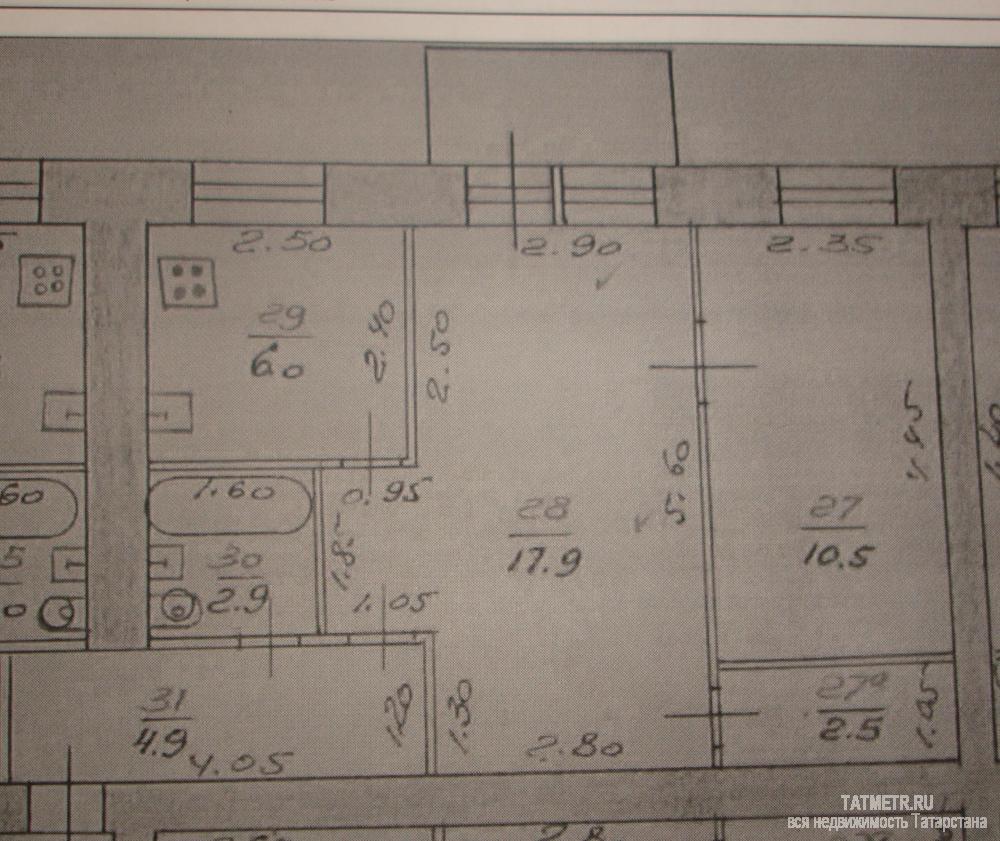 Продажа / Квартиры, Казань, Дальняя улица, 2 460 000 2-комн. хрущевка, 2/5-эт. кирп. дома, 45/28,5/6. Удобная планировка, есть кладовка, большая прихожая 5 кв.м.,... - 12