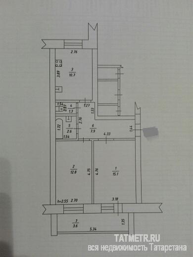 Продажа / Квартиры, Осиново, Майская улица, 2 760 000 с. Осиново, ул. Майская, 6. 2-комн. улучшенка (распашонка), 1/5-эт. кирп. дома, 54/28/11. Качественный новый ремонт,... - 12