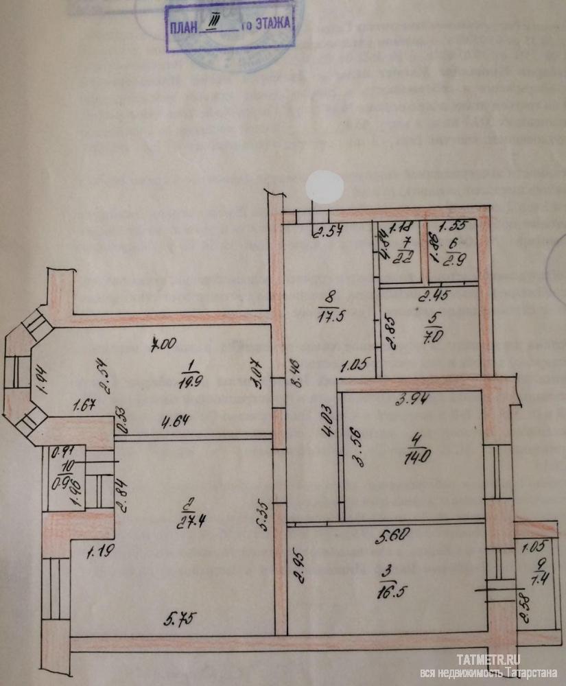 Продажа / Квартиры, Казань, Гвардейская улица, 6 300 000 ул. Гвардейская, 14. 3-комн. улучшенка, 3/10-эт. кирп. дома. 109,7/63,8/14. Дому 12 лет. Отличная планировка, высота... - 6