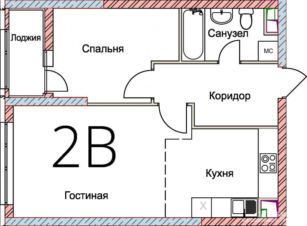 Продажа / Квартиры, Казань, Кул Гали улица, 3 137 000 ЖК «ОАЗИС-2», ул. Кул Гали, 7б. 2-комн. квартиры площадь от 46,8 кв.м. на 3-8 этажах в современном жилом комплексе.... - 1