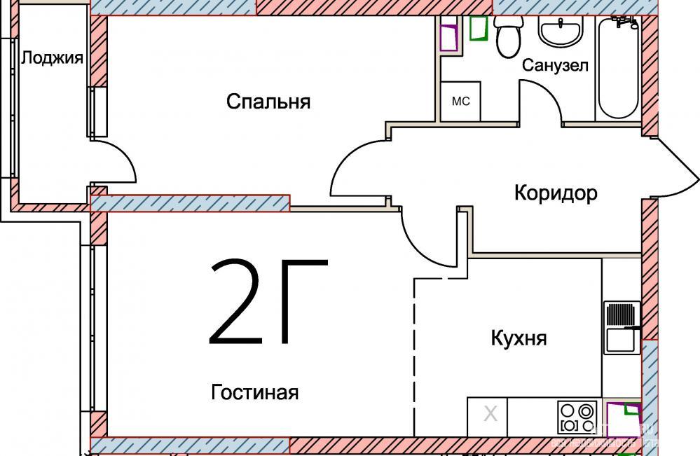 ЖК «ОАЗИС-2», ул. Кул Гали, 7б. 2-комн. квартиры площадь от 46,8 кв.м. на 3-8 этажах в современном жилом комплексе.... - 2