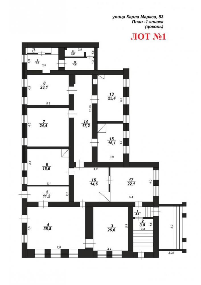 Сдается Цокольный этаж в отдельно стоящем здании в исторической части города, первая линия улицы К.Маркса.  Отдельный... - 4