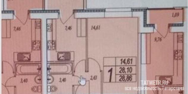 Продажа / Комнаты, Пестрецы, Тукая улица, 1 480 000 Продам 1-к квартиру на 3 этаже Адрес: г. Казань ул. Тукая 28 - ЖК Царево Общая площадь -28,5кв.м Кухня – 8 кв.м.... - 3