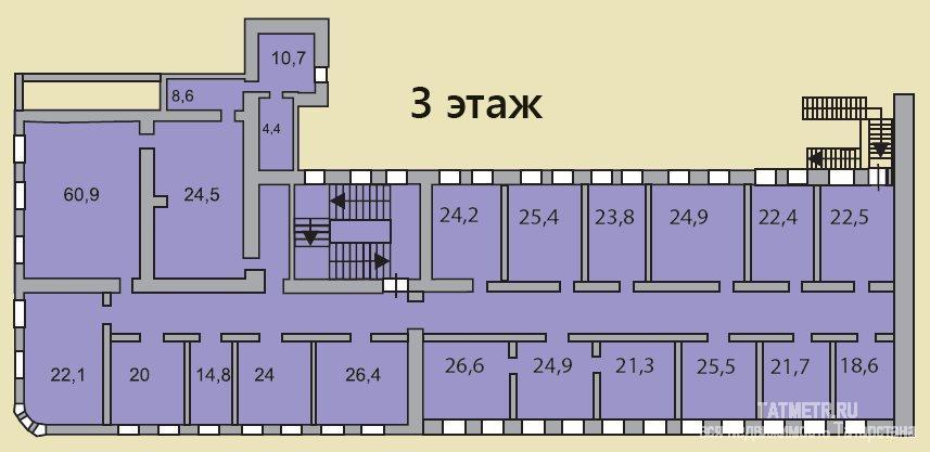Коммерческая / Аренда / Офисы, Казань, Баумана улица, 950 000 2 и 3 этажи углового доходного дома XIX века Распологается на первой линии пешеходной улицы с высоким туристическим... - 7
