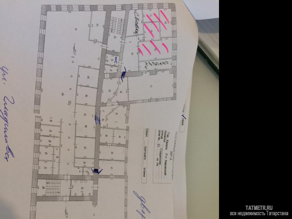 Коммерческая / Аренда / Офисы, Казань, Гладилова улица, 160 000 Сдается помещение 800кв. в Кировском районе, в здании льнокомбината, которое состоит из кабинетов прилегающих к... - 17