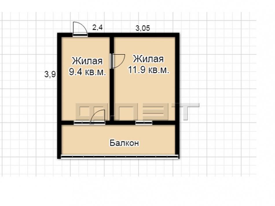 Продажа / Комнаты, Казань, Молодежная улица, 1 350 000 Авиастроительный район, ул.Молодёжная, д.10а. Продается комната с балконом( по документам имеет статус квартиры) на 5... - 8