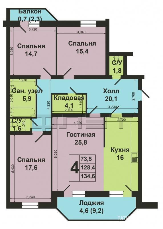 Продажа / Квартиры, Казань, Адоратского улица, 12 990 000 Ищете современную комфортную квартиру с удачным расположением? Тогда наше предложение наверняка вас заинтересует.... - 19
