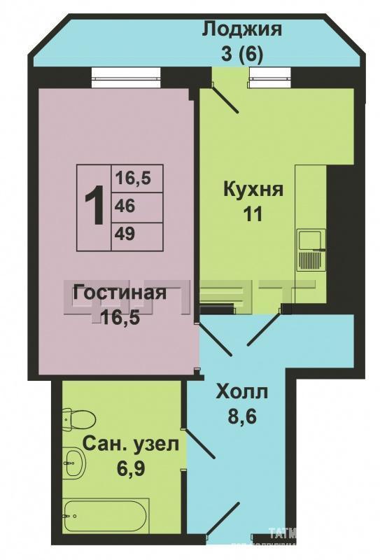 Продажа / Квартиры, Казань, Курская улица, 3 290 000 Советский район, ул.Курская, д.18 (на пересечении с Проспектом Альберта Камалеева) Уютная просторная 1-комнатная... - 8