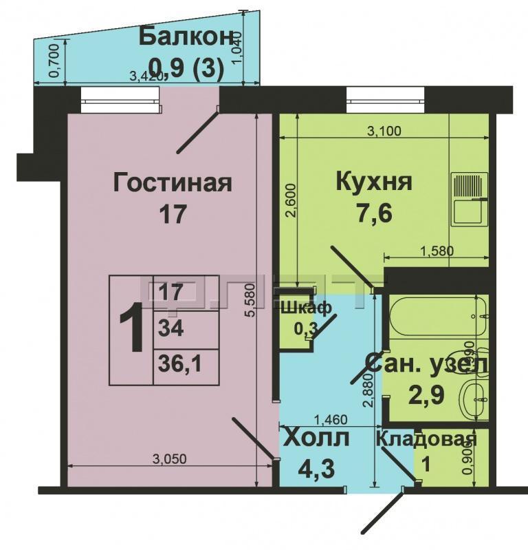 Продажа / Квартиры, Казань, Фатыха Амирхана проспект, 2 170 000 Ново-Савиновский район, ул Амирхана,д.91. Продается 1-комнатная квартира 34 кв м 2/9 эт. Пвнельного дома. сан узел... - 8