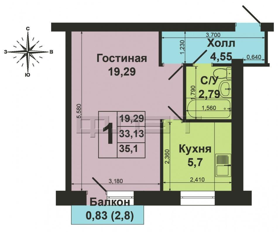 Продажа / Квартиры, Зеленодольск, Засорина улица, 1 200 000 Зеленодольск, город, ул.Засорина, д.9. Продается отличная однокомнатная хрущевка на третьем этаже пятиэтажного дома.... - 10