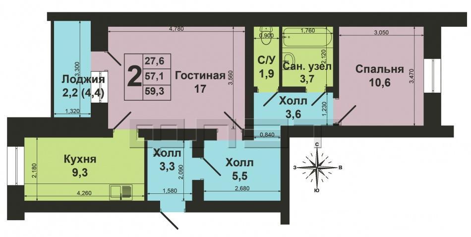 Продажа / Квартиры, Зеленодольск, Королева улица, 2 960 000 Зеленодольск, мирный, ул. Королева, д.14а. Продается отличная двухкомнатная улучшенка на третьем этаже семиэтажного... - 16