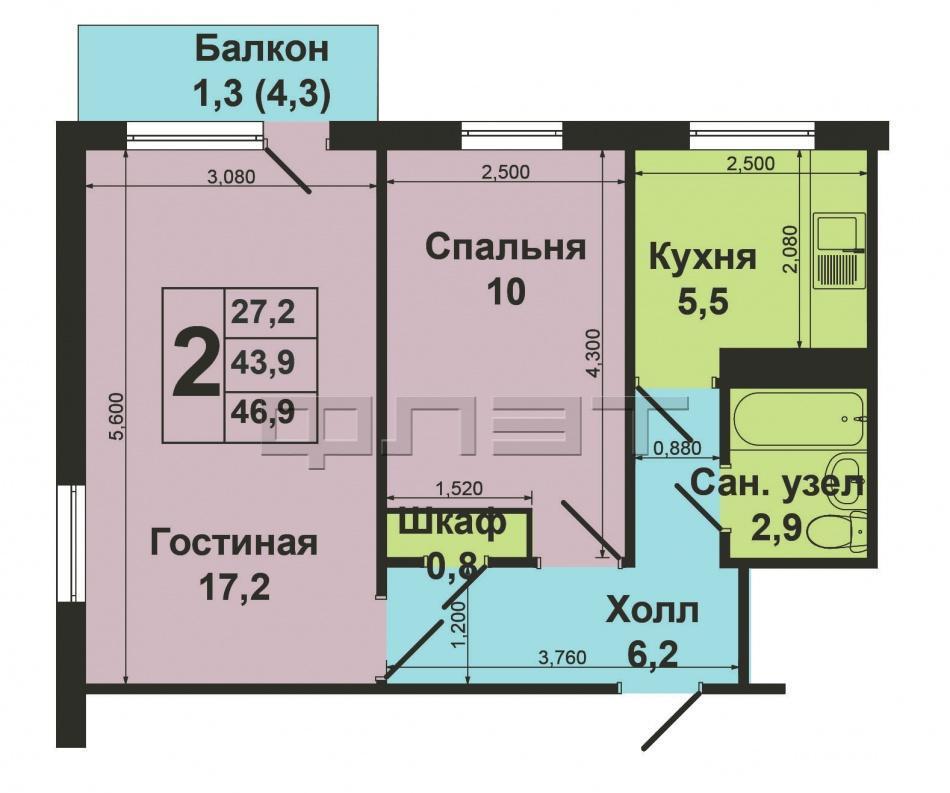 Продажа / Квартиры, Казань, Челюскина улица, 2 450 000 Авиастроительный район, ул.Челюскина, 62. Продается двухкомнатная квартира в хорошем состоянии на втором этаже пяти... - 9