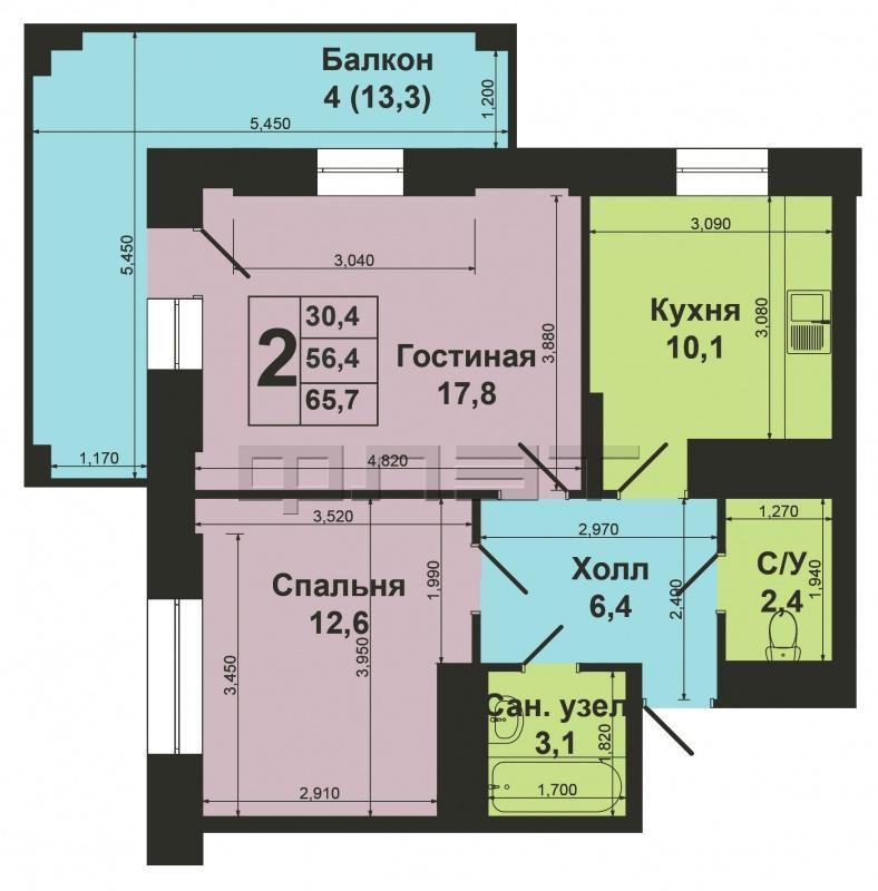 Продажа / Квартиры, Казань, Победы проспект, 3 800 000 Г.Казань, Советский район, ЖК ПОБЕДА, ул.Проспект Победы д.139 корп.1, двухкомнатная квартира в СДАННОМ доме, этаж... - 16