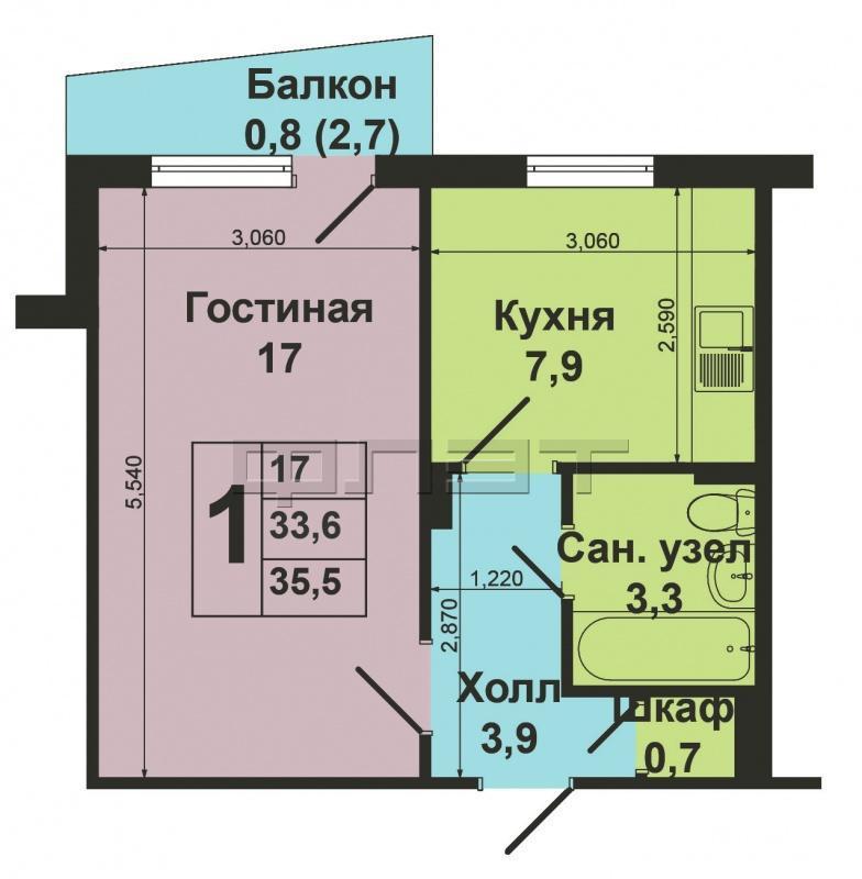 Продажа / Квартиры, Казань, Адоратского улица, 2 370 000 Г.Казань, Ново-Савиновский район, ул. Адоратского д.44, однокомнатная ленинградский проект, этаж 8/9, панельный дом.... - 11