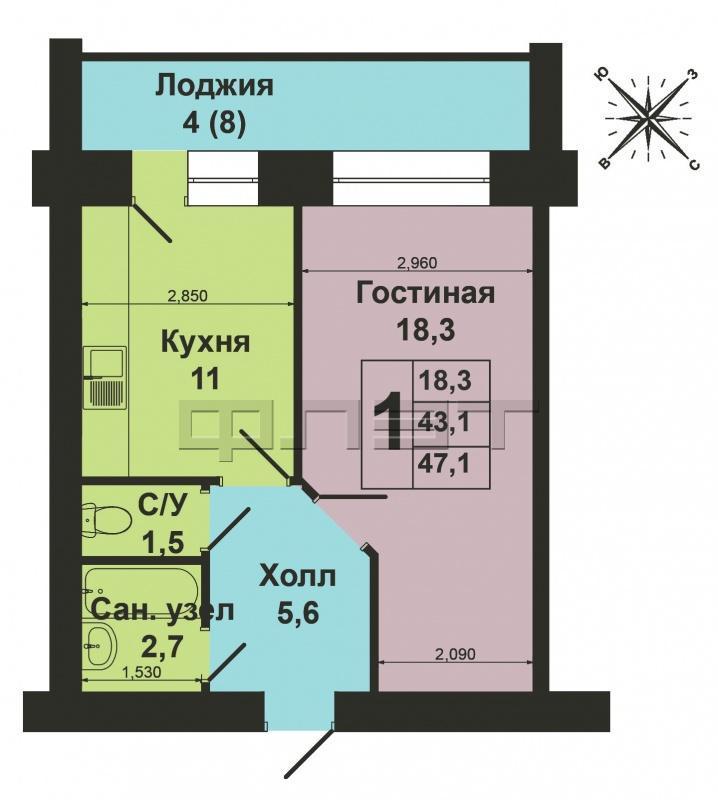 Продажа / Квартиры, Казань, Хади Такташа улица, 3 090 000 Приволжский район, ул. Хади Такташ, д.123 б.Выставлена на продажу 1 комнатная квартира 43 кв.м. на 7/10 этажного... - 7