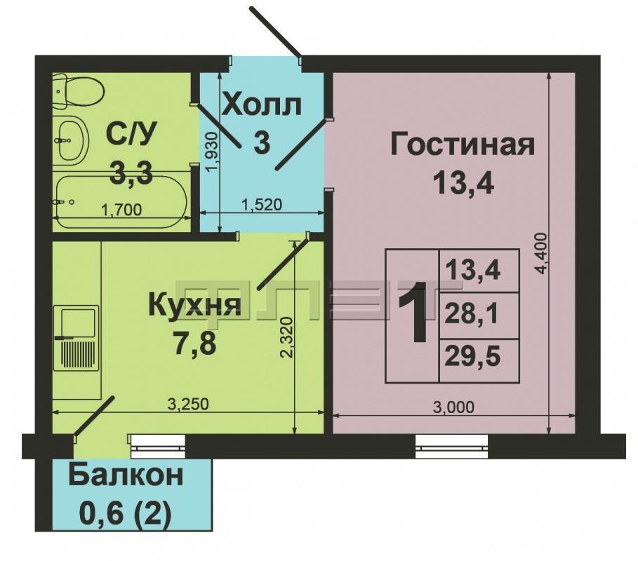 Продаю 1-комнатную квартиру 28,1 кв.м. на 8-м этаже 9-этажного кирпичного дома. Квартира требует ремонта.Санузел... - 5