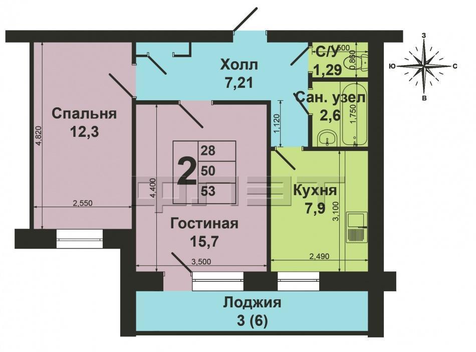 Продажа / Квартиры, Зеленодольск, Ленина улица, 1 960 000 Зеленодольск, Город, ул. Ленина,32. В САМОМ ЦЕНТРЕ города по уникально низкой цене продаётся СВЕТЛАЯ, УЮТНАЯ... - 7