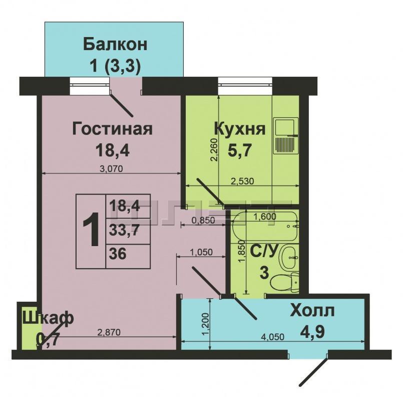 Продажа / Квартиры, Казань, Попова улица, 2 080 000 Хорошее предложение!!! В самом центре Советского района продается 1 комнатная квартира, в хорошем доме. Отличная,... - 6
