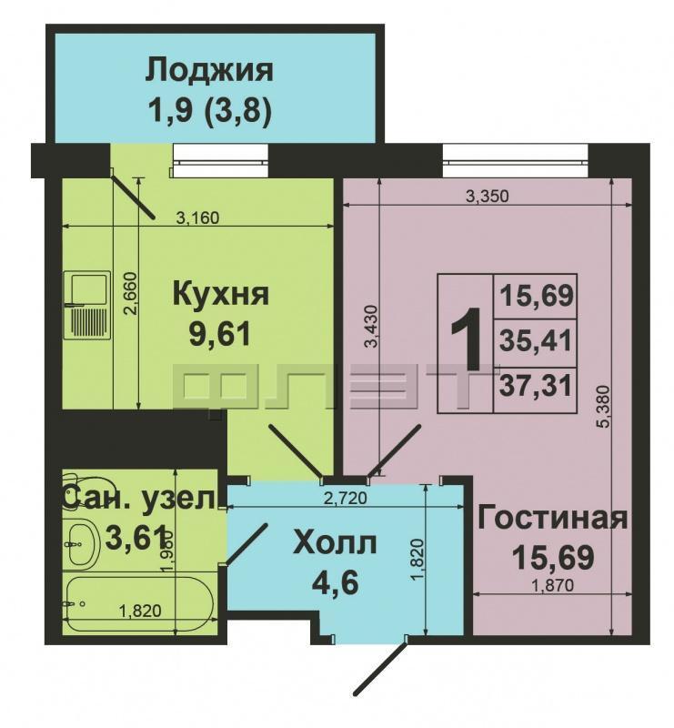 Продажа / Квартиры, Казань, Победы проспект, 2 690 000 Отличное предложение! Советский район, ЖК «Победа» продается 1 комнатная квартира на 14 этаже 14 этажного дома. 2-я... - 2