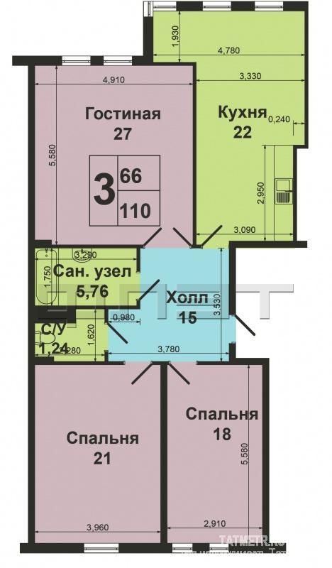 Продажа / Квартиры, Казань, Бехтерева улица, 7 090 000 ВНИМАНИЕ!!! Вахитовский район продается 3-х комнатная элитная квартира в стиле городской шик. Дом кирпичный. Год... - 8