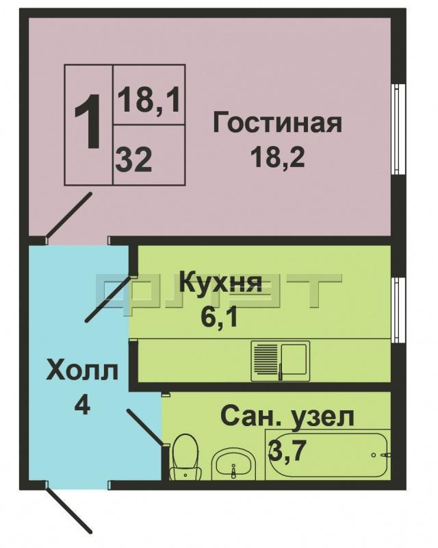 ВНИМАНИЕ! Отличное предложение! Ул.Норкина, д.1. продается 1 комнатная квартира,  проект 'Старо-московский', дом... - 6