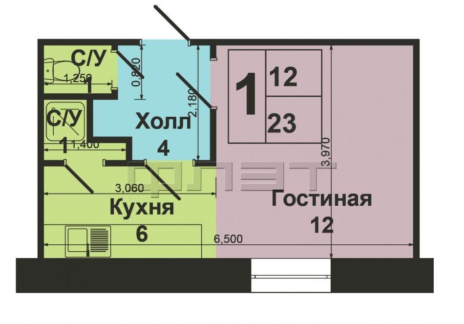 Советский район, ул. Аделя Кутуя д. 8. Выставлена на продажу однокомнатная гостинка (статус квартиры) 23/11/6 на  1/5... - 6