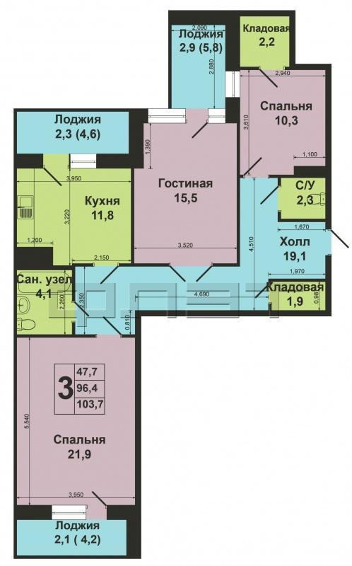 Продажа / Квартиры, Казань, Победы проспект, 6 300 000 3к квартира, г.Казань, Советский район, Проспект Победы, д.152/33 Квартира в кирпичном доме 2004 г. Подъезд отдельно... - 19