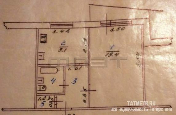 Продажа / Квартиры, Казань, Айдарова улица, 1 980 000 Авиастроительный район, ул. Айдарова, д. 18. Продается просторная однокомнатная квартира « ленинградка » 37,9 кв.м. (... - 8