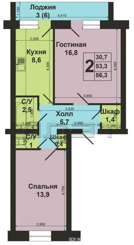 Продажа / Квартиры, Казань, 32-й Военный городок, 2 290 000 г.Казань, Кировский район, 32 Военный городок 179. Продаётся 2 комнатная квартира на 2 этаже 2 этажного кирпичного... - 8