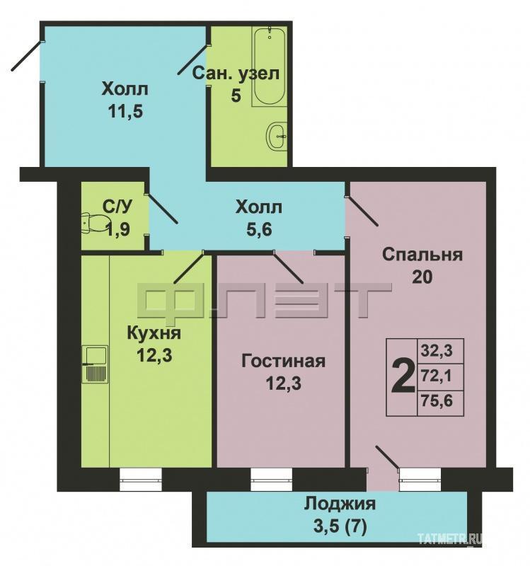 Продажа / Квартиры, Казань, Батыршина улица, 6 150 000 Московский район,ул.Батыршина 31 Уважаемые покупатели и коллеги! Вашему вниманию к продаже представляю шикарную 2-х... - 26