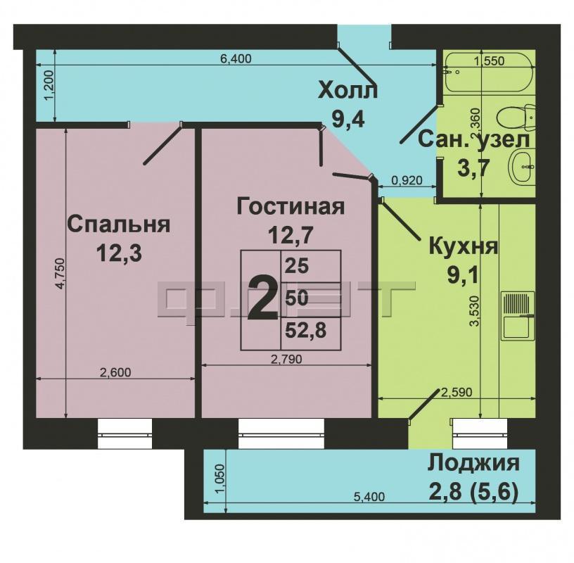 Продажа / Квартиры, Казань, Салиха Батыева улица, 3 850 000 Продается очень хорошая 2-комнатная квартира в ЖК «Изумрудный Город». Кирпичный дом! Квартира с качественным... - 18
