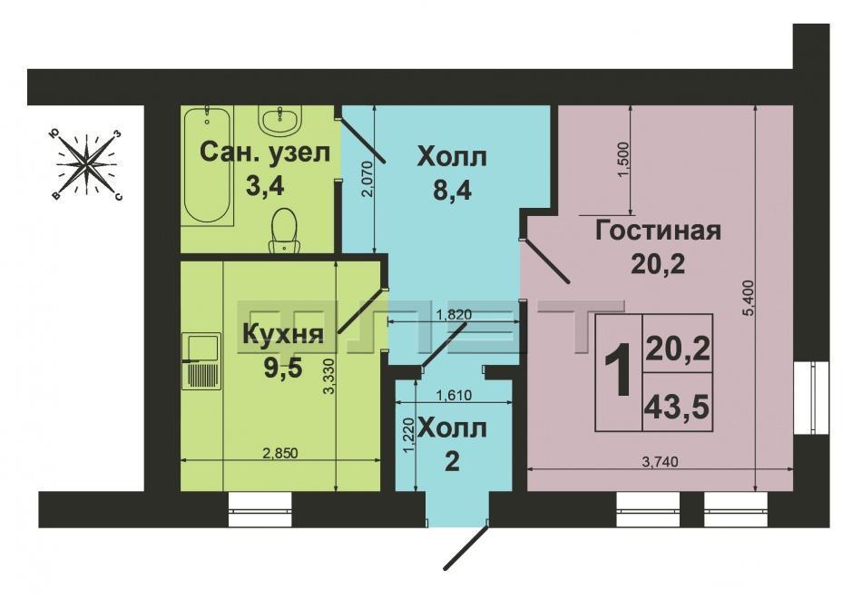Продажа / Квартиры, Казань, Ютазинская улица, 1 880 000 Казань, Московский район, пос. Левченко, ул. Ютазинская д. 14. Продается однокомнатная квартира на первом этаже... - 8
