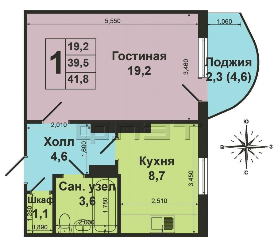 Продажа / Квартиры, Осиново, 40-летия Победы улица, 2 100 000 Татарстан,Зеленодольский район, пос. Осиново, ул. 40 лет Победы д. 14 . Продается большая однокомнатная квартира... - 6