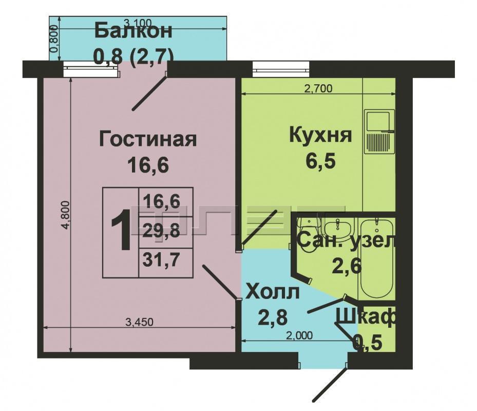 Продажа / Квартиры, Казань, Братьев Касимовых улица, 2 100 000 Приволжский район, улица Бр.Касимовых, д.24. Уютная однокомнатная квартира в шаговой доступности от станции метро... - 8