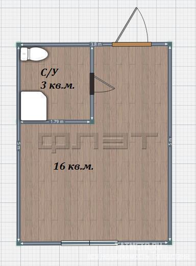 Продажа / Квартиры, Казань, Короленко улица, 1 380 000 Г.Казань, Ново-Савиновский район, ул. Короленко д.54, однокомнатная гостинка, этаж 3/5, кирпичный дом. Площадь 19, 2,... - 6