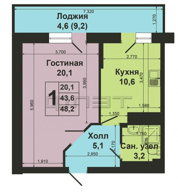 Продажа / Квартиры, Казань, Вербная улица, 3 550 000 В Советском районе на пересечении улиц Юлиуса Фучика и Вербная расположен новый красивый жилой комплекс Вербный,... - 17