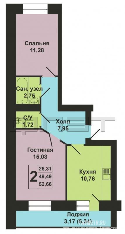 Продажа / Квартиры, Казань, Николая Ершова улица, 4 170 000 Продается двухкомнатная квартира площадью 52.66 / 26.31 /10.76 кв.м. в престижном жилом комплексе 'Арт Сити' в 5... - 10