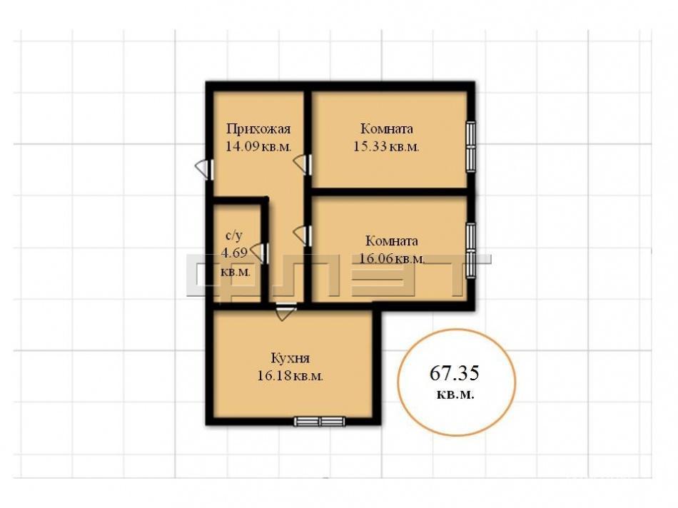 Продажа / Квартиры, Казань, Счастливая улица, 3 133 260 Продается двухкомнатная квартира площадью 67.60 / 32.10 / 16.18 кв.м. ЖК 'Счастливый' в с.Усады. Это экологически... - 9