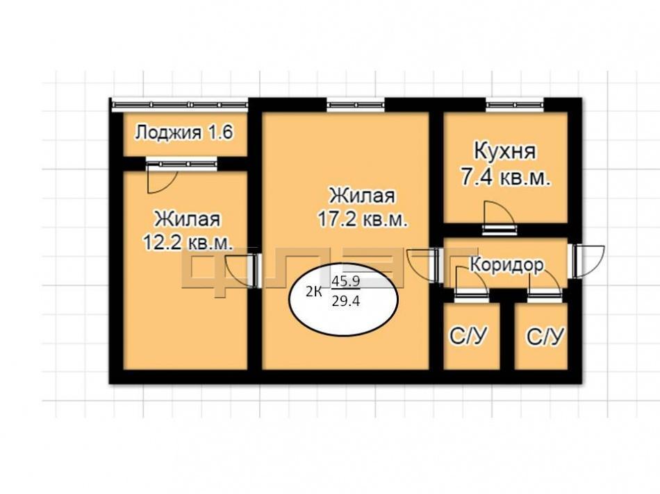 Продажа / Квартиры, Казань, Гаврилова улица, 3 090 000 Ново-Савиновский район , ул.Гаврилова,д.4 Продается квартира общей площадью 45.9 кв.м. на 7 этаже 10 этажного... - 6