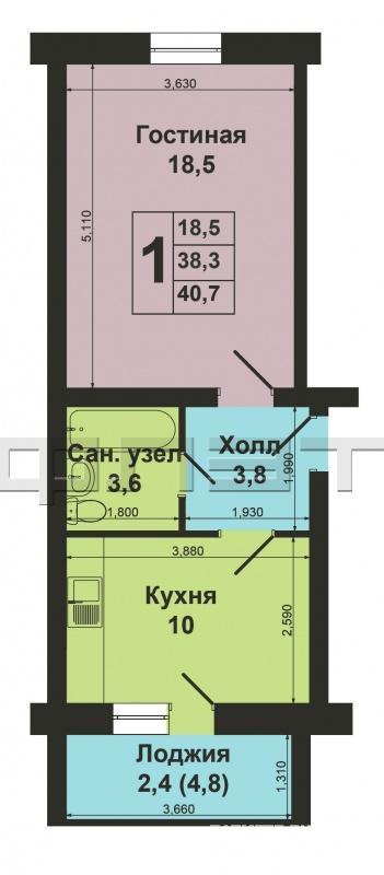 Продажа / Квартиры, Пестрецы, 65 лет Победы улица, 1 350 000 Продается роскошная 1 комнатная квартира 38.3 кв.м в поселке Осиновском. В квартире выполнен косметический ремонт:... - 10