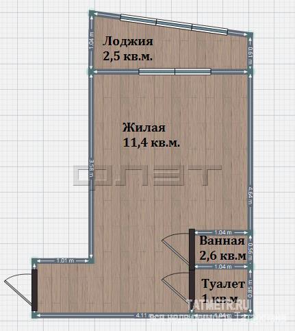 Продажа / Квартиры, Казань, Гаврилова улица, 1 600 000 Внимание! Продается отличная гостинка, 22 квадратных метров, с хорошим ремонтом в Ново-Савиновском районе. В... - 11
