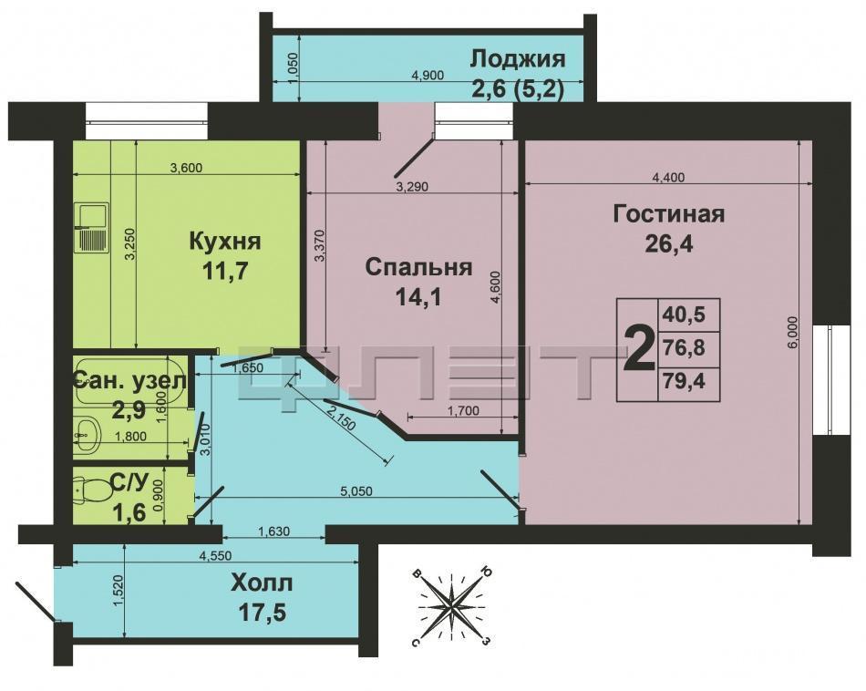 Продажа / Квартиры, Казань, Кул Гали улица, 4 400 000 Казань, Приволжский район, ул. Кул-Гали д. 5а. Продается 2-х комнатная квартира на 1/10 эт. в кирпичном доме 2014... - 20