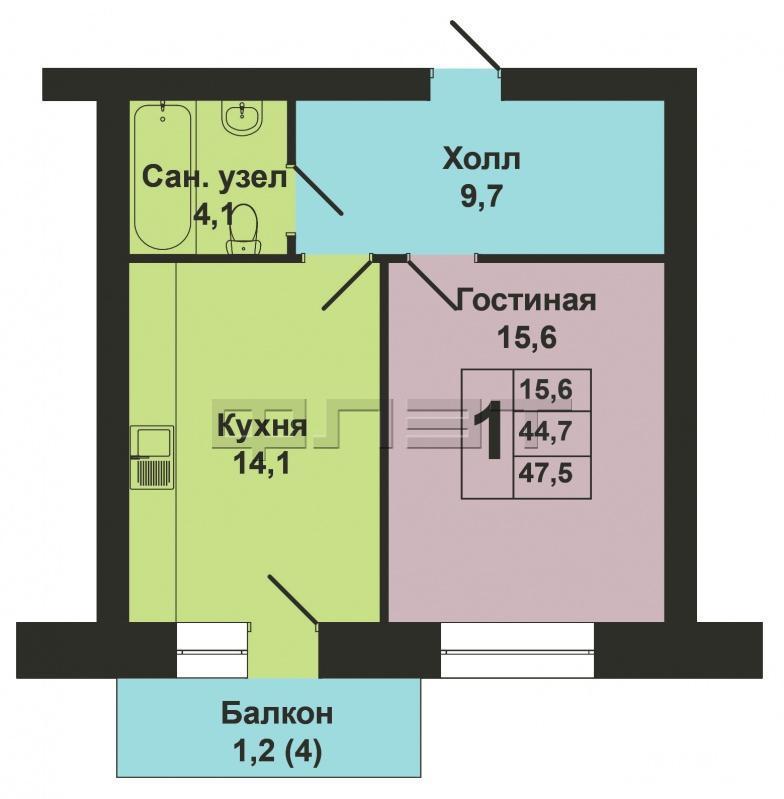 Продажа / Квартиры, Казань, Восстания улица, 3 490 000 Продается 1 комнатная квартира 43,5кв.м. на ул. Восстания,129, 13/15 эт., кирпичный дом 2013 года постройки. Квартира... - 14