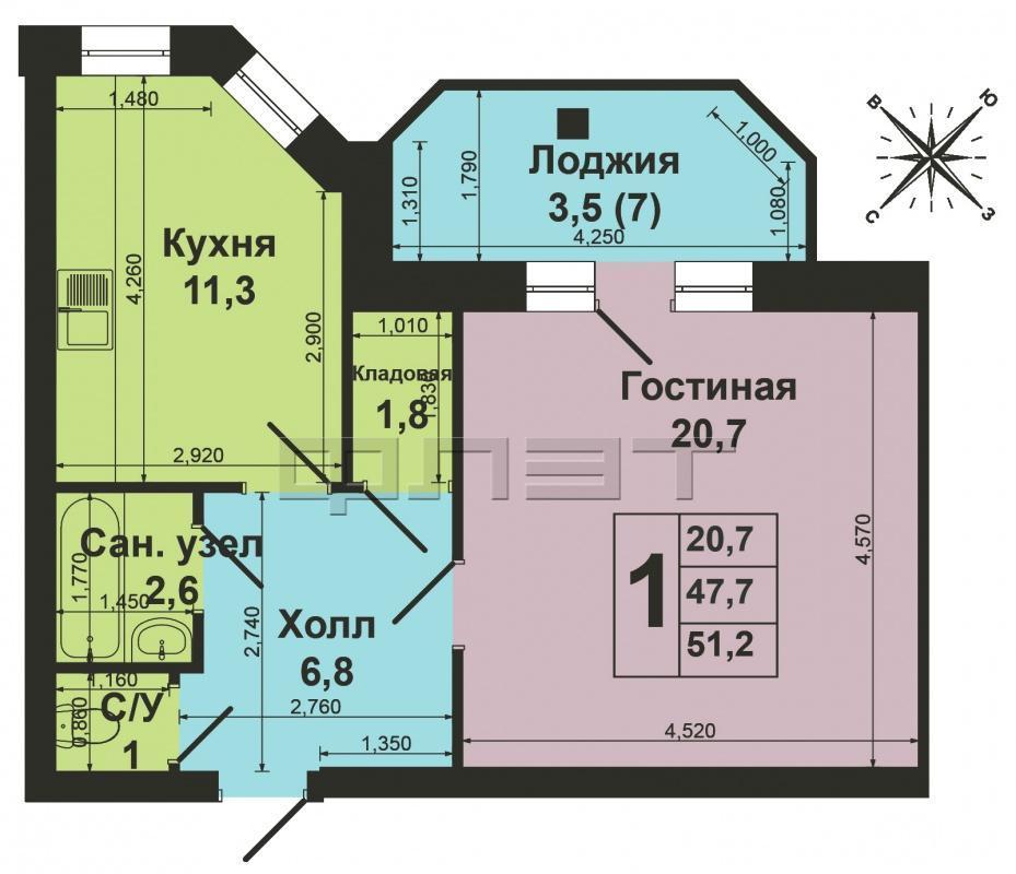 Продажа / Квартиры, Казань, Меридианная улица, 4 590 000 Продаётся 1 комнатная квартира ул. Меридианная д.10 . Дом полностью кирпичный , малоэтажный . Территория дома... - 9