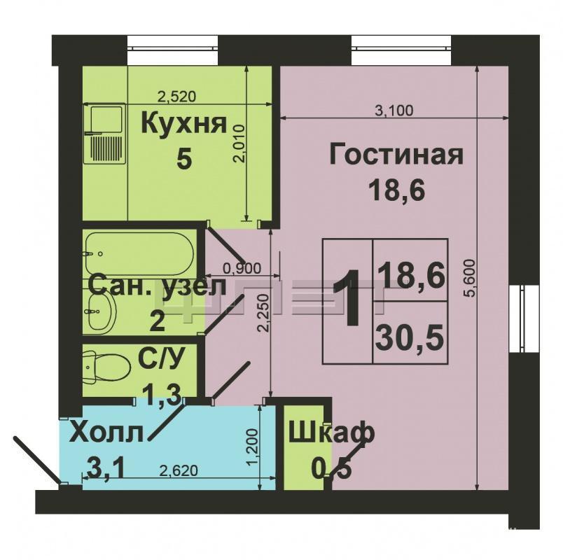 Продажа / Квартиры, Казань, Степана Халтурина улица, 2 050 000 Продается светлая, солнечная однокомнатная квартира в очень тихом, зеленом микрорайоне Кировского района города... - 6