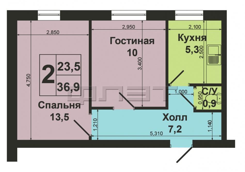 Продажа / Квартиры, Казань, Техническая улица, 2 100 000 Приволжский район, Техническая 41. Продается двухкомнатная квартира в кирпичном доме хорошем состоянии. Удачное... - 6