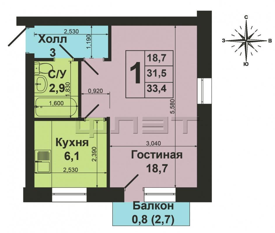 Продажа / Квартиры, Зеленодольск, Тургенева улица, 1 150 000 Зеленодольск, город, ул. Тургенева, д.1. Продается 1-комнатная квартира на среднем этаже кирпичного дома,... - 8
