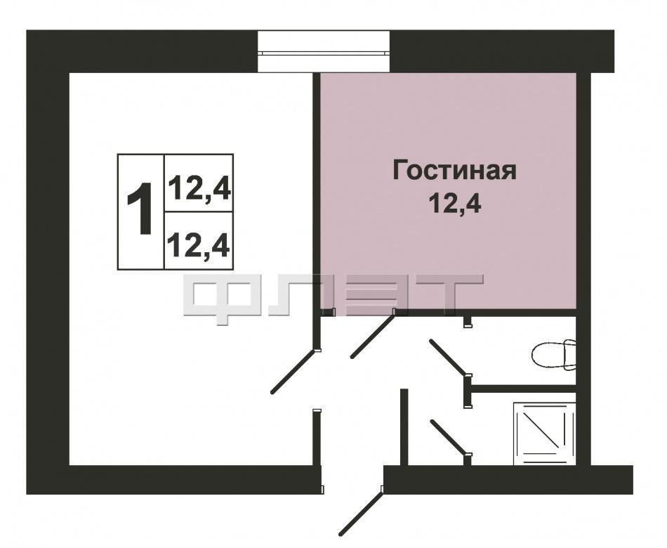 Продажа / Комнаты, Зеленодольск, Сайдашева улица, 420 000 Зеленодольск, Мирный, улица Сайдашева, дом 3 продается комната в блоке на среднем этаже. Комната полностью готова к... - 7