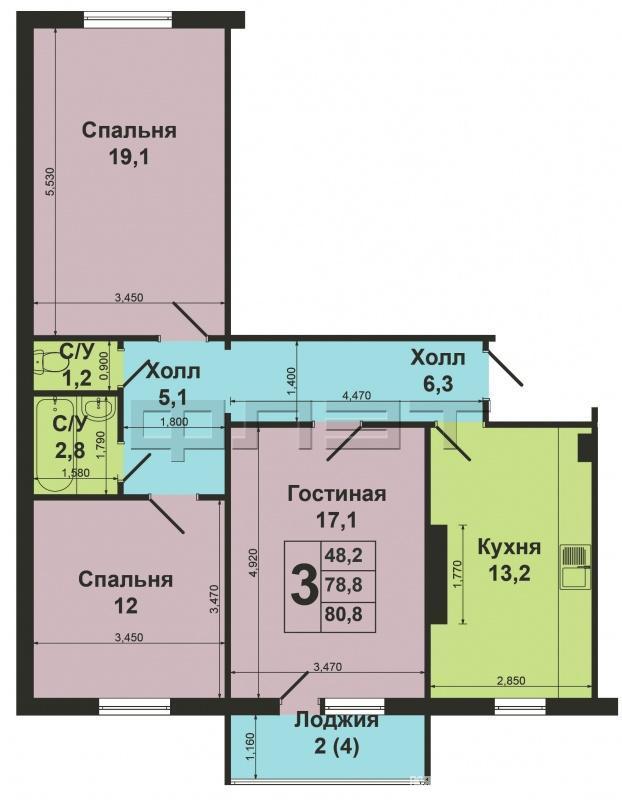 Продажа / Квартиры, Казань, Осиновская улица, 3 680 000 Внимание! Удивительное предложение! Отличная 3 комнатная квартира в удобном для проживания в ЖК «РАДУЖНЫЙ» по... - 16